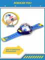 Робокар поли, Часы с мини машинкой на ДУ 5 см, синий/голубой, Robocar POLI Silverlit