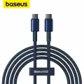 Кабель Baseus Tungsten Gold Fast Charging Data Cable, Type-C - Type-C, 100W, 2 м, Синий, Deepsea Blue