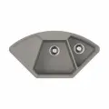 Кухонная мойка двухчашевая с крылом OMOIKIRI Yonaka 98-C-GR, искусственный гранит/угловая/leningrad grey