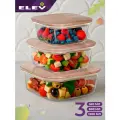 Набор из 3х стеклянных контейнеров Eley 520мл, 800мл, 1200мл с крышками из бамбука