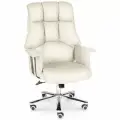 Компьютерное, офисное кресло Президент / Сенат, корпус сталь + хром / кожа слоновая кость