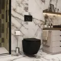 Подвесной унитаз Ceruttispa TICINO Aria MB (485х365х350) безободковый, микролифт, черный матовый