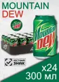 Mountain Dew, 0.3 л, 24 шт, банка, газированный напиток Маунтин Дью