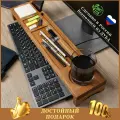 Подставка органайзер для канцелярии из дерева дуб, в офис, дом, подарок руководителю