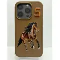 Чехол Santa Barbara Polo, для iPhone 15 Pro, с вышитым логотипом, защита камеры, противоударный, коричневый
