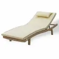 Шезлонг Malacca Авиано, бежевый, с матрасом, нагрузка до 150 кг