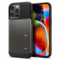 Чехол Spigen на Apple iPhone 14 Pro (ACS04672) Slim Armor / Спиген чехол для Айфон 14 Про накладка, противоударный, с защитой камеры, темно-серый