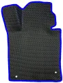 ЭВА коврик для Kia Optima 4 (2015-2020) / Киа Оптима 4 / 3Д лапка - без разреза / Черные соты, синий кант
