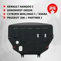 Защита картера и КПП АвтоБроня Citroen Berlingo 96-02/Xsara 97-00/Doninvest Orion/Peugeot 306 93-02/Partner 96-08/Renault Kangoo 97-03, 111.01206.1