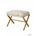 Табурет складной с мягким съемным сиденьем, прямоугольный, бежевый