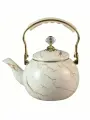 Чайник эмалированный 2,5 л, кремовый мрамор R-2425 Marusya