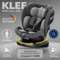 Автокресло KLEE RAPID i-Size Titan Grey 40-150 см, 0-36 кг, группа 0/1/2/3, изофикс, isofix, поворотное, серое, со звуковым индикатором правильной установки