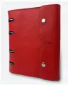 Тетрадь на кольцах со сменным блоком А5 кожа натуральная Zem красный KAZA