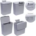 Корзина для мусора подвесная 26х20х32, серая, с крышкой, экономия места
