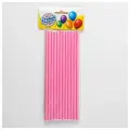 Трубочки для коктейля, набор 12 шт, цвет розовый