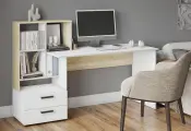 Компьютерный стол СКМ-5 дуб сонома/белый (Микон)