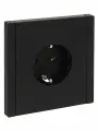 Розетка одноместная с заземлением 16А, цвет черный IEK FORTE&PIANO FP114