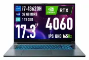 17.3 Ноутбук игровой ThundeRobot 911 PLUS, Core i7-13620H, RTX 4060, 16 Гб/1Tб, IPS 165Гц, Win11, русская клавиатура