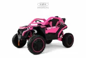 Детский электромобиль RiverToys Z707ZZ с дистанционным управлением, полноприводный, одноместный розовый