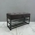 Банкетка в прихожую для обуви 100х35х55см с ящиком для хранения STEEL MEBEL (БПЧ-0К11) Обувница с сидением