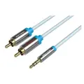 Кабель Vention Кабель VENTION аудио Jack 3.5 mm M/2RCA M, чёрный, длина 3 м, ледяная синева