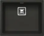Мойка кухонная Alveus Quadrix Granital 50 прямоугольная, 56x46, мойка для кухни, встраиваемая снизу, матовая, черная