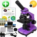 Микроскоп Levenhuk Rainbow 2L PLUS Amethyst (Аметист), с набором, комбинированная подсветка + Книга знаний в подарок