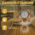 Термометр-гигрометр банный Топорики, настенный, 30х15х2 см