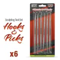 Инструменты для лепки Green Stuff World Hooks and Picks Sculpting Tool Set 6 шт