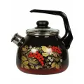 Чайник Северсталь-Эмаль 4с209я стеклянная крышка 3л сферический со свистком рябина чёрный
