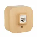 Розетка Legrand телефонная RJ11 Legrand Quteo IP20 накладной монтаж дерево 782274