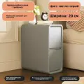 Прикроватный столик, 48х20х40 см, экологичный, массив дерева, с ящиком, светло-серый