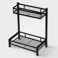 Полка настольная для кухни 2-х ярусная Доляна, 33.5×20.5×39 см, чёрная