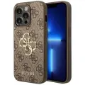 Guess для iPhone 14 Pro Max чехол PU 4G Big metal logo Hard Brown
