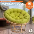 Кресло садовое с подушкой TetChair PAPASAN ECO/ПАПАСАН ЭКО, ротанг натуральный, флок/Олива