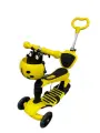 Самокат трехколесный FANNY 3в1 (колеса120/96 мм со светом, до 40кг) желтый