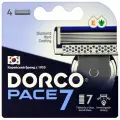 Сменные кассеты для станка DORCO PACE 7, 7 лезвий, 4 сменные кассеты