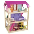 Деревянный кукольный домик KidKraft So Chic с мебелью и аксессуарами для кукол высотой 30 см, игровой набор для игры на 360 градусов, игрушка для детей от 3 лет, 65078
