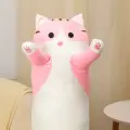 Мягкая игрушка-подушка ЛАС играс Котик, полиэстер, синтепон, 130см, розовая
