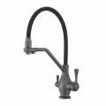 Смеситель для кухни с гибким изливом и подключением фильтра Rose R858Y, пепельный