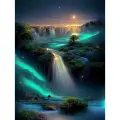 Алмазная мозаика на подрамнике 40x50 см. BoomBoomShop. Фантастический водопад в ночи