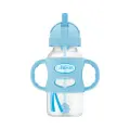 Бутылочка-поильник Dr. Browns с широким горлышком с силиконовой трубочкой и грузиком 270 мл, с ручк