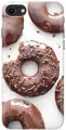 Силиконовый чехол на Apple iPhone SE (2022) / SE (2020) / 8 / 7 / Эпл Айфон СЕ 2022 / СЕ 2020 / 8 / 7 с рисунком Пончики в шоколадной глазури