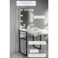 Высокий туалетный столик на металлических ножках LOFT, зеркало без рамы белый