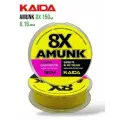 Шнур плетеный Kaida Amunk желтый 8X 0.16мм 15,58кг 34lb плетенка для спиннинга ультралайт, фидера рыбалки