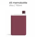 Бутылка с силиконовым чехлом Memobottle A5, бордовый