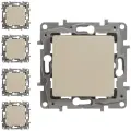 Механизм выключателя одноклавишный Legrand Etika слоновая кость (комплект из 4 шт.)