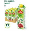 Сок Сады Придонья Яблоко-Вишня, осветленный, без сахара, 1 л, 12 шт.