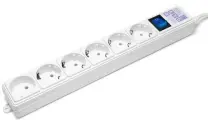 Сетевой фильтр Power Cube, 6 розеток, IP20, повышенной мощности до 3.5 кВт, 16 А, 0.5 метра, белый.