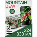 Mountain Dew, 0.33 л, 24 шт, банка (газированный напиток Маунтин Дью классический, MNT DEW)